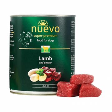 Conserva pentru caini Nuevo cu miel  cartofi 800 gr