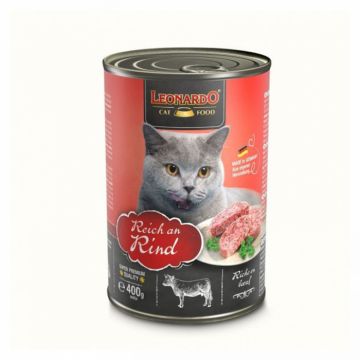 Conserva pentru pisici Leonardo cu vita 400 gr