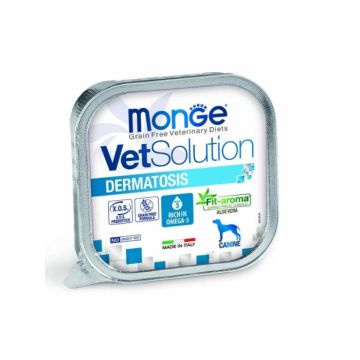 Hrana dietetica pentru caini Monge VetSolution Dermatosis 150 gr