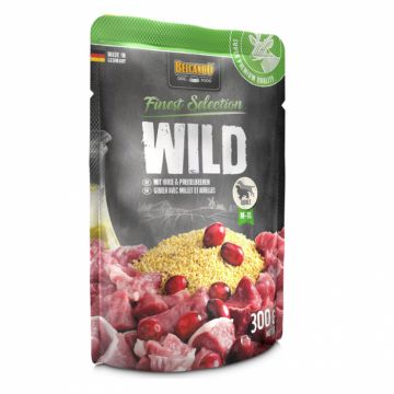 Hrana umeda pentru caini Belcando cu vanat, mei  merisoare 300 gr
