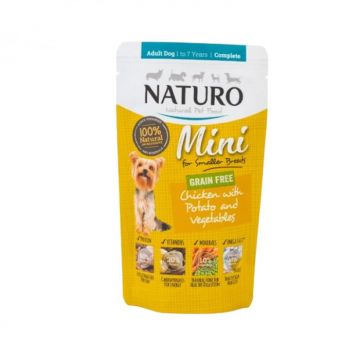 Hrana umeda pentru caini Naturo Mini Adult cu pui 150 gr