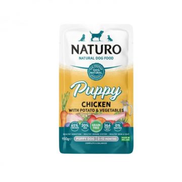 Hrana umeda pentru caini Naturo Puppy cu pui 150 gr
