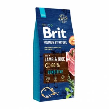 Hrana uscata pentru caini Brit Premium Sensitive cu miel  orez 15 kg