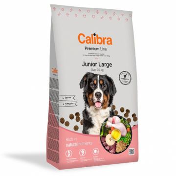 Hrana uscata pentru caini Calibra Premium Line Junior Large cu pui 12 kg
