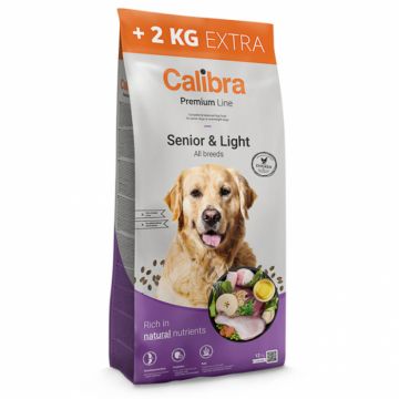Hrana uscata pentru caini Calibra Premium Line Senior  Light cu pui 12 + 2 kg gratis