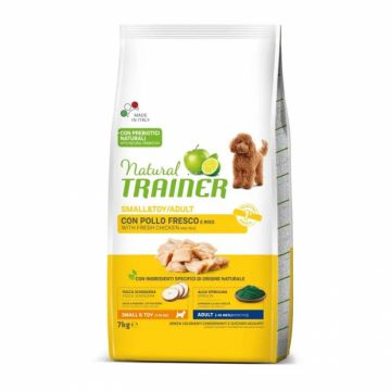 Hrana uscata pentru caini Natural Trainer Mini Adult cu pui  orez 7 kg
