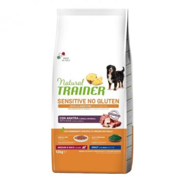 Hrana uscata pentru caini Natural Trainer Sensitive Medium-Maxi Adult cu rata 12 kg