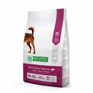 Hrana uscata pentru caini Nature s Protection Mini Extra Salmon 7,5 kg + 2 kg  GRATIS