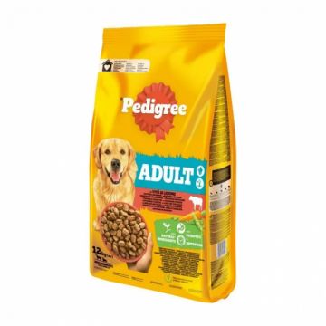 Hrana uscata pentru caini Pedigree Adult cu vita  legume 12 kg