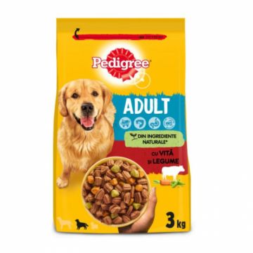 Hrana uscata pentru caini Pedigree Adult M L cu vita  legume 3 kg