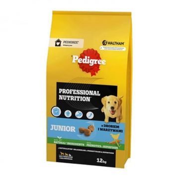 Hrana uscata pentru caini Pedigree Junior Professional Nutrition cu pui  legume 12 kg