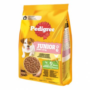Hrana uscata pentru caini Pedigree Junior XS-S cu pasare  legume 500 gr