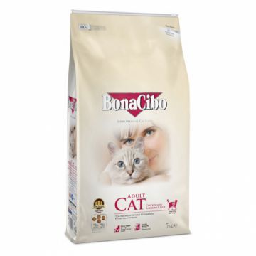 Hrana uscata pentru pisici Bona Cibo Adult cu pui  orez 5 kg