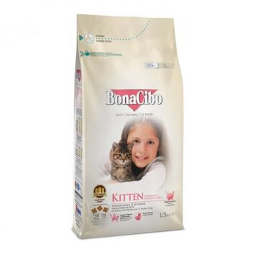 Hrana uscata pentru pisici Bona Cibo Kitten cu pui 1,5 kg