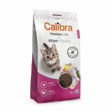 Hrana uscata pentru pisici Calibra Premium Line Kitten cu pui 10 kg