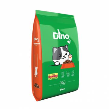 Hrana uscata pentru pisici Dino cu pui  vita  legume 10 kg