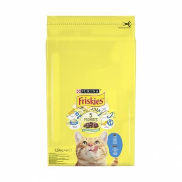 Hrana uscata pentru pisici Friskies Adult cu somon  legume 1,5 kg