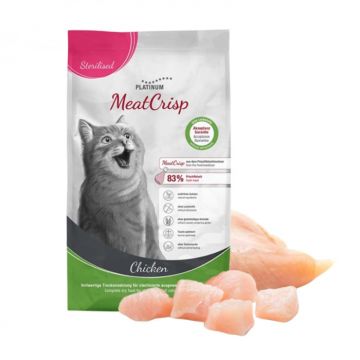 Hrana uscata pentru pisici Platinum Meat Crisp Adult Sterilised cu pui 3 kg