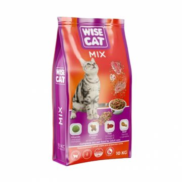 Hrana uscata pentru pisici Wise Mix cu pui , peste  vita 10 kg