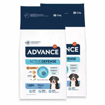 Oferta 2 saci x 12 kg Hrana uscata pentru caini Advance Maxi Light