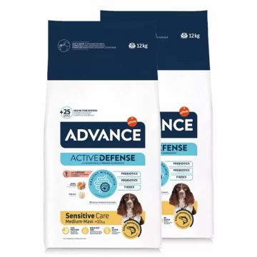 Oferta 2 saci  x 12 kg Hrana uscata pentru caini Advance Sensitive Medium - Maxi cu Somon