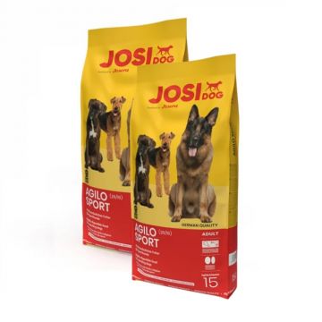Oferta 2 saci x 15 kg Hrana uscata pentru caini Josidog Agilo Sport