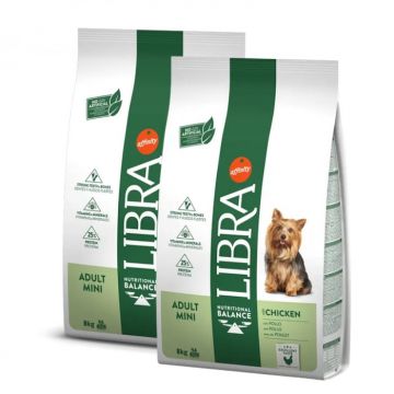 Oferta 2 saci x 8 kg Hrana uscata pentru caini Libra Mini Adult cu pui
