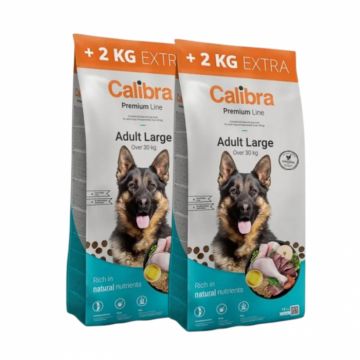 Oferta 2 saci x Hrana uscata pentru caini Calibra Premium Line Adult Large Breed cu pui 12 + 2 kg gratis
