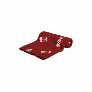 Patura Beany 100 x 70 cm bordo cu model peste