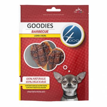 Recompense pentru caini 4Dog Goodies Barbecue Lamb Chops 100 gr