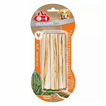 Recompense pentru caini 8 in 1 Delights Sticks cu pui 3 buc