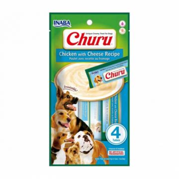Recompense pentru caini Churu cu pui  branza 4 buc x 14 gr