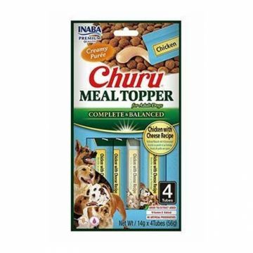 Recompense pentru caini Churu Meal Topper cu pui  branza 4 buc x 14 gr