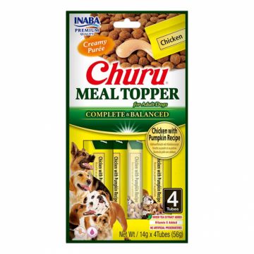 Recompense pentru caini Churu Meal Topper cu pui  dovleac 4 buc x 14 gr