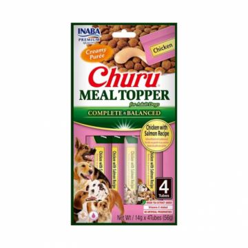 Recompense pentru caini Churu Meal Topper cu pui  somon 4 buc x 14 gr
