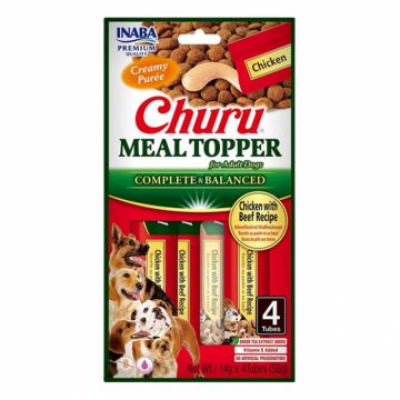 Recompense pentru caini Churu Meal Topper cu pui  vita 4 buc x 14 gr