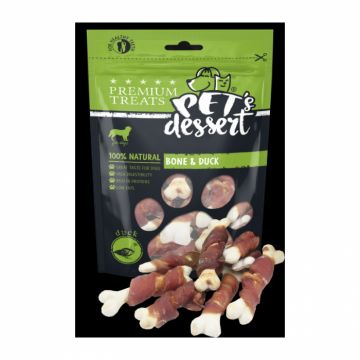 Recompense pentru caini Pet s Desert Bone  Duck 80 gr