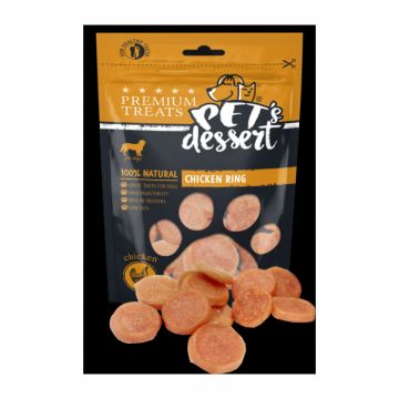 Recompense pentru caini Pet s Desert Chicken Ring 80 gr