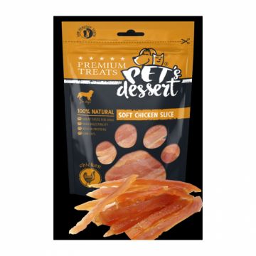 Recompense pentru caini Pet s Desert Soft Chicken Slice 80 gr