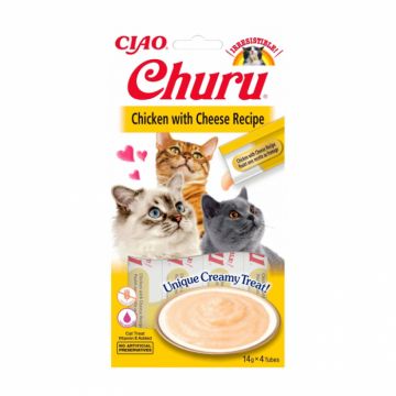 Recompense pentru pisici Churu cu pui  branza 4 buc x 14 gr