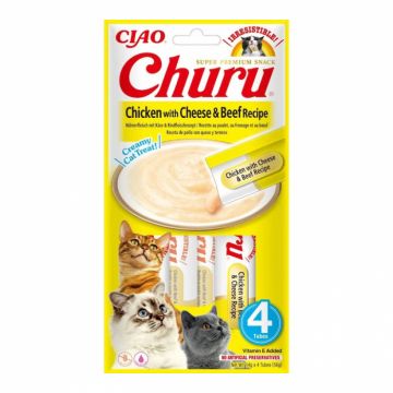 Recompense pentru pisici Churu cu pui  branza  vita 4 buc x 14 gr