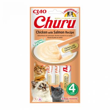 Recompense pentru pisici Churu cu pui  somon 4 buc x 14 gr