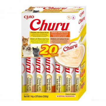 Recompense pentru pisici Churu cu pui  vita 20 tubes