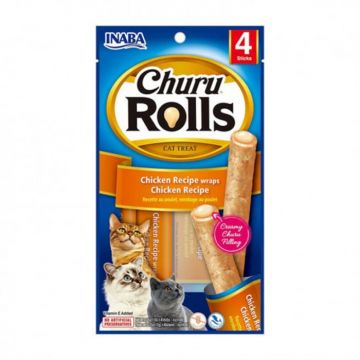 Recompense pentru pisici Churu Rolls cu pui 4 buc x 10 gr