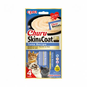 Recompense pentru pisici Churu Skin  Coat cu ton 4 buc x 14 gr