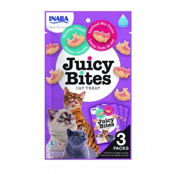 Recompense pentru pisici Juicy Bites cu creveti  mix fructe de mare 3 buc x 11,3 gr