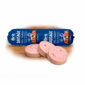 Salam pentru caini Brit Premium cu curcan 800 gr