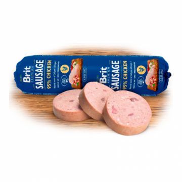 Salam pentru caini Brit Premium cu pui 800 gr