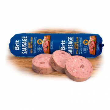 Salam pentru caini Brit Premium cu vita  peste 800 gr