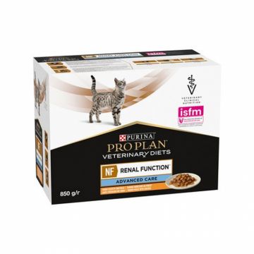 Set 10 buc x 85 gr Hrana dietetica pentru pisici Purina NF Advanced Care cu pui